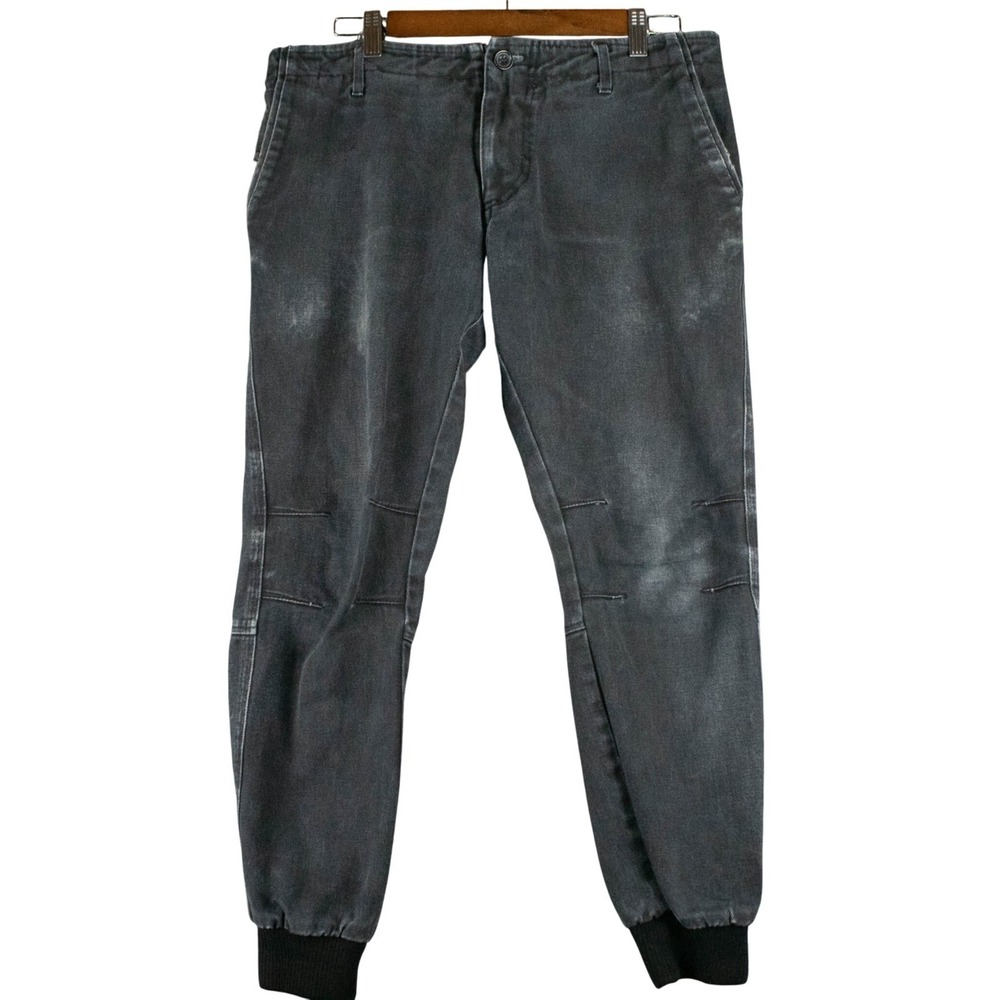 KITH Mens 30 Mercer‎ Moto Jogger Pants Washed Black Streetwear Cotton